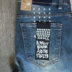 Ksubi Dark Blue Men's Jeans with White Accents